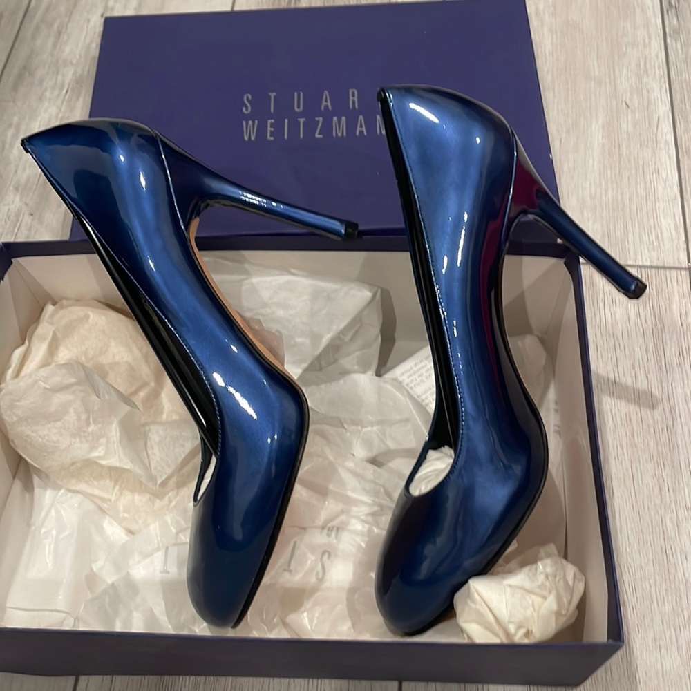NEW Stuart Weitzman Madison Jet Blue Quasar in original box